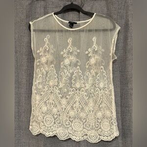 Forever 21 Cream Lace Blouse